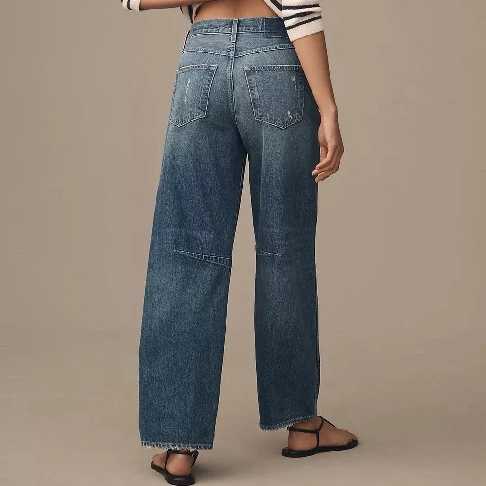 NWOT AMO Sandra Baggy Jeans Sz 25 (Meas 28) Barrel Wide Leg Cottagecore MSRP 318 - Picture 3 of 16